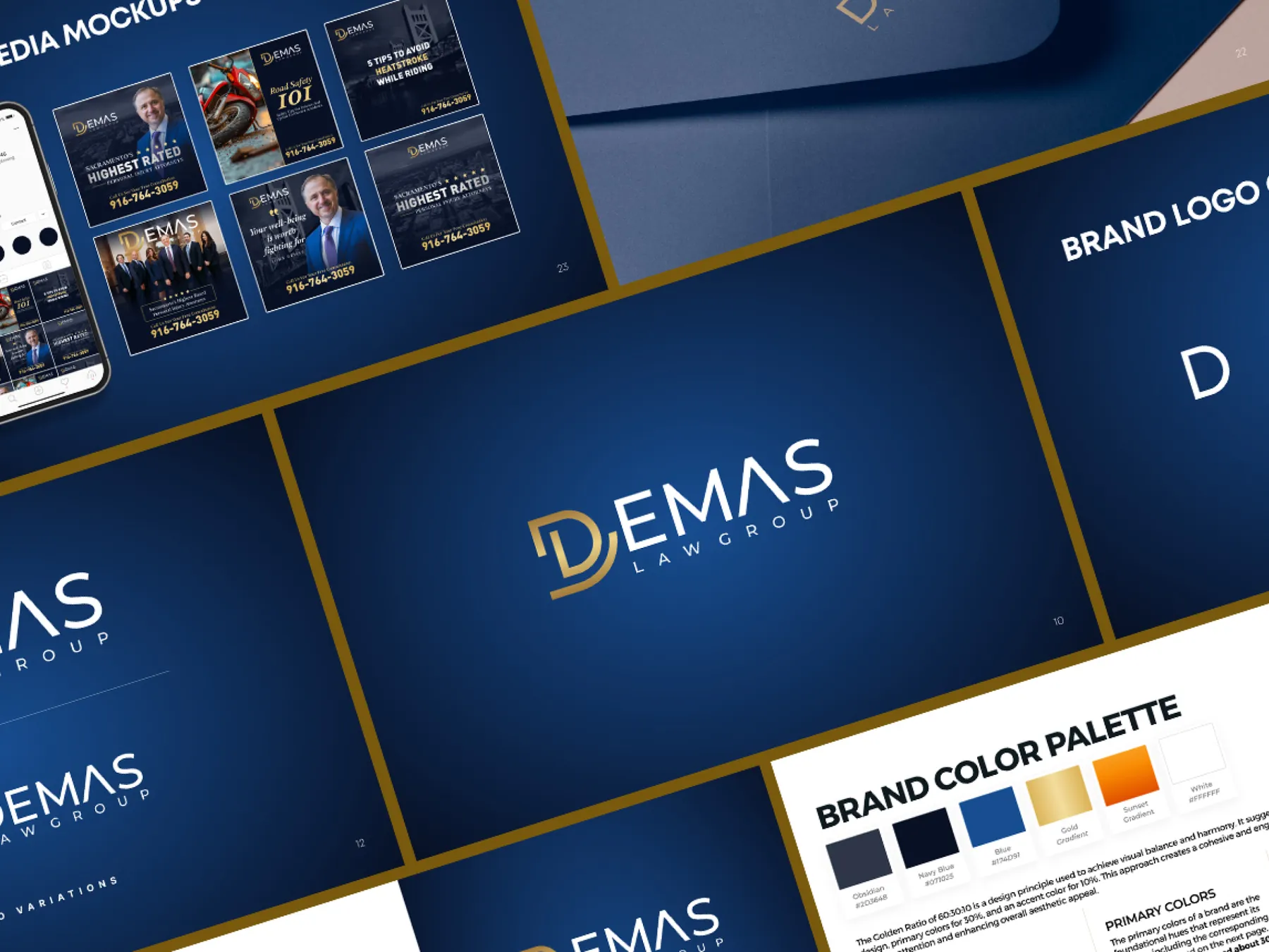 Brand identity for Demas Law Group