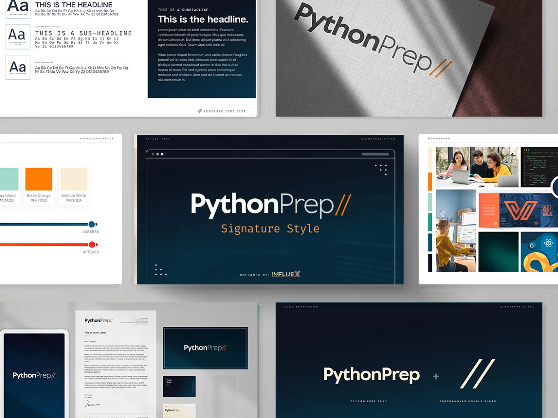 Brand identity for Python Prep, a coding school for kids
