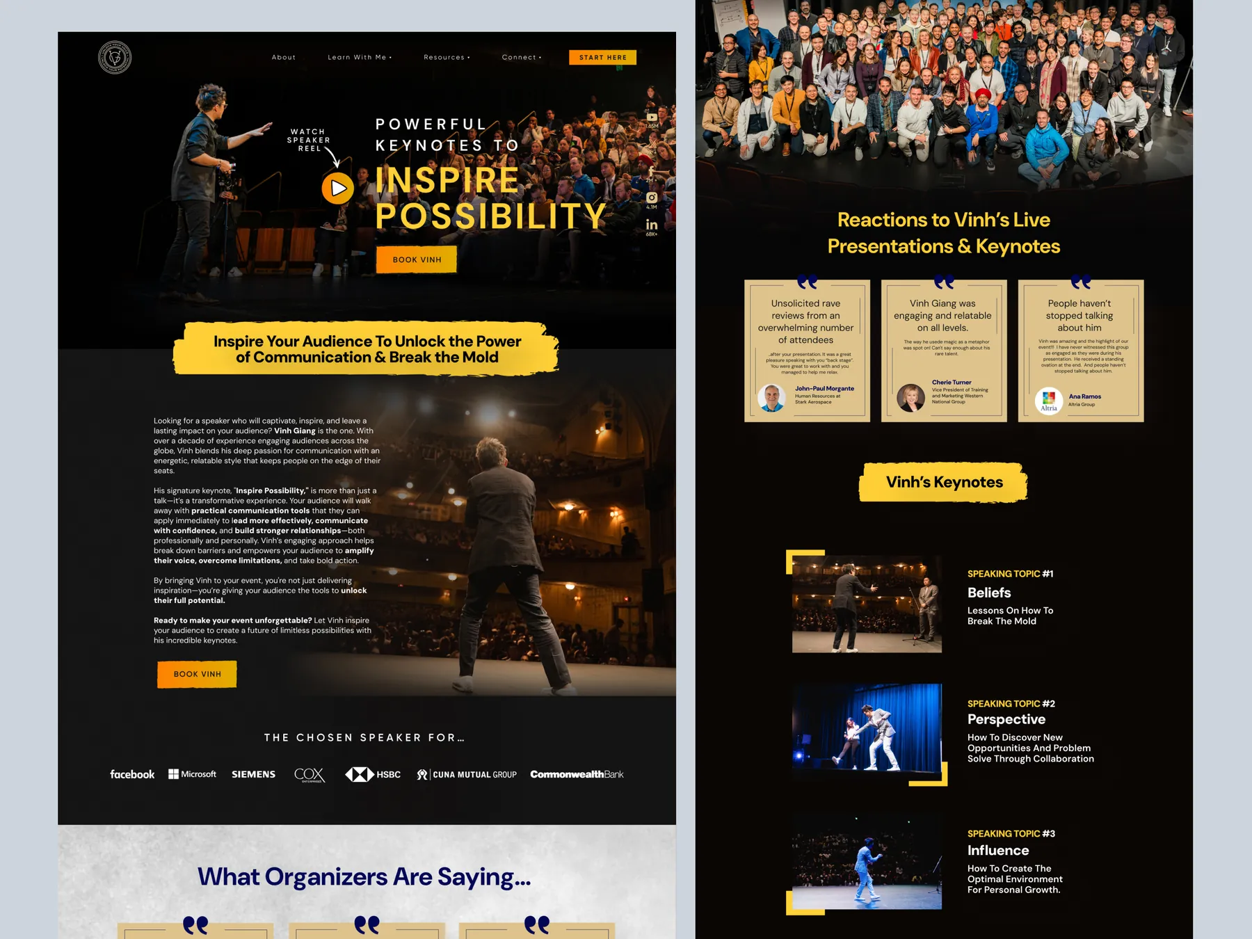 Website for communication coach Vinh Giang