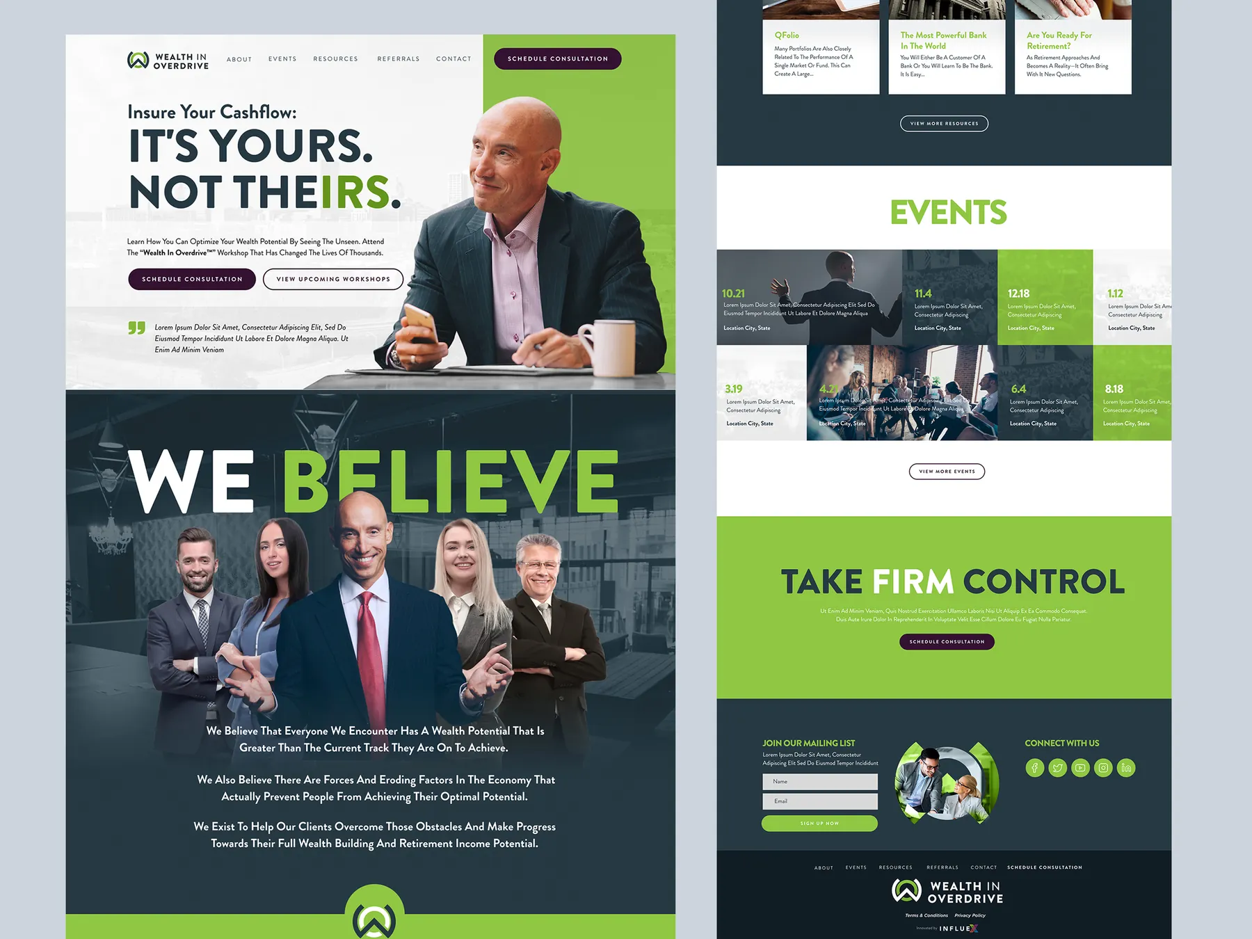 Website for Wealth In Overdrive, a wealth strategy firm