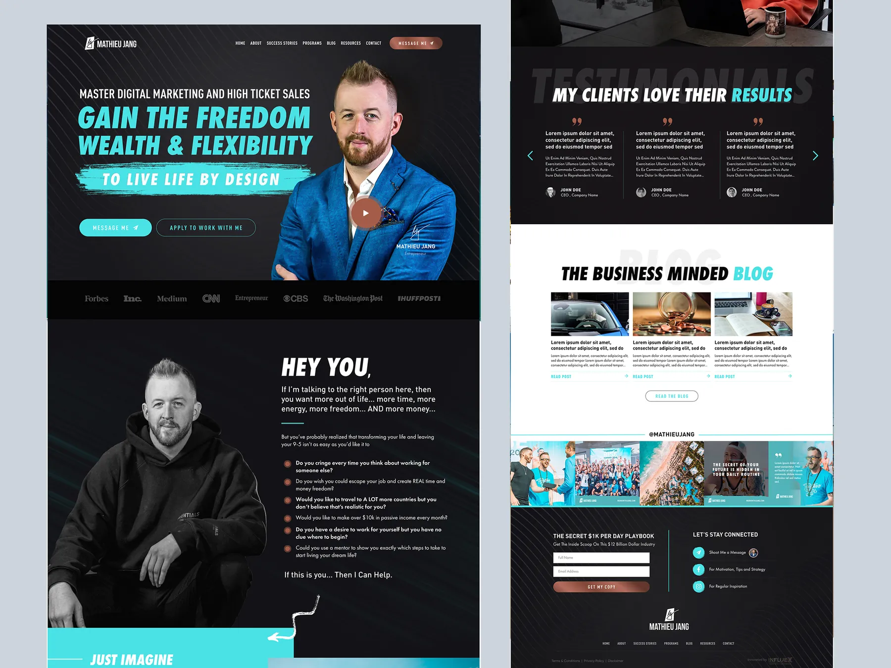 Website for business coach Mathieu Jang